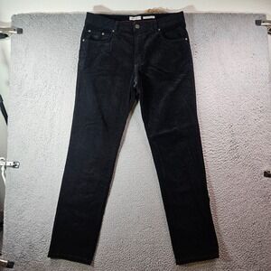 Bugatti Corduroy Pants Men 36‎ x 34 Nevada Style Regular Flat Front Black